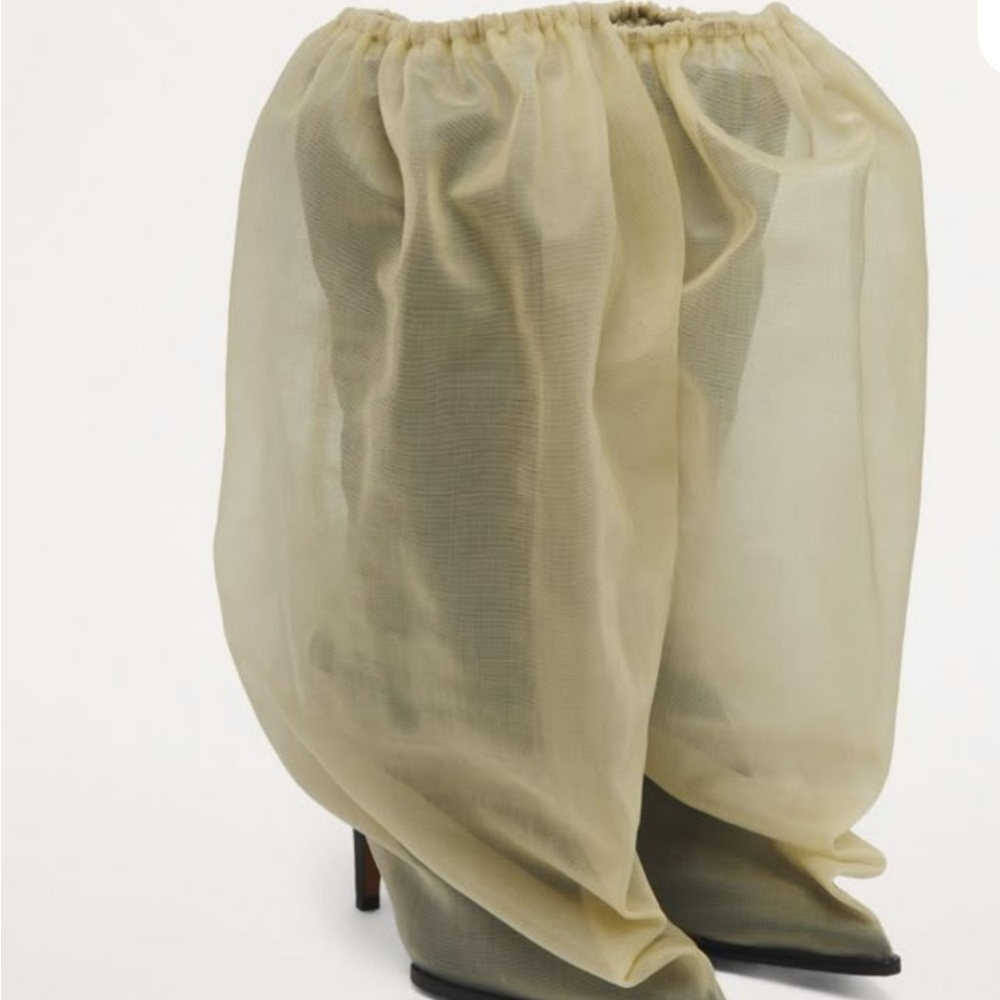 Alexander McQueen tulle bag boots